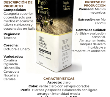 aceite de oliva extra virgen 100% Italiano. Blend Toscano - Olio Fino